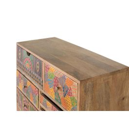 Giner y Colomer Aparador Alto Madera de Mango 90 cm Natural Multicolor 10 Cajones