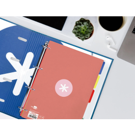 Antartik Recambio A4 80 Hojas 90gr Cuadro 5 mm 4 Taladros 1 Banda Marco Color Rosa