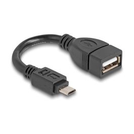 DeLOCK Cable USB 2.0 OTG Micro-B Macho a USB-A Hembra 11cm Cable Adaptador - Negro