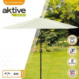 Parasol de terraza 300 cm con chimenea y mástil de aluminio aktive Parasol de terraza 300 cm con chimenea y mástil de aluminio aktive