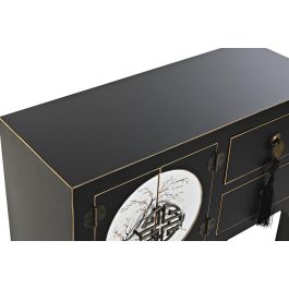 DKD Home Decor Consola Oriental Masako Negro Blanco Abeto MDF Metal 63 x 28 x 83 cm