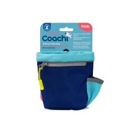 Coachi Train & Treat Bag para Adiestramiento y Paseo de Perros, con Enganche a Cinturón y Bolsillo, Azul Oscuro-Claro