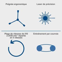 Scheppach Taladro de Columna DP16SL 550W con Láser Cruzado y 5 Velocidades Banco Perforadora