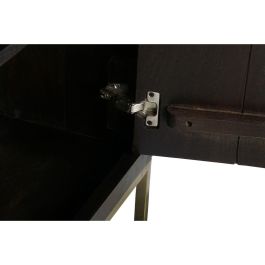 DKD Home Decor Buffet Moderno Colección Rombo Gold con 3 Cajones y 2 Puertas de Acacia y Metal Marrón Oscuro Dorado 160x40x90 cm