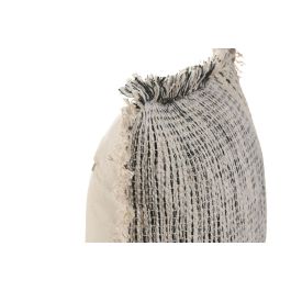 DKD Home Decor Cushions abril 25 natur a Cojín Boho Crudo de Algodón 45x45 cm hecho a mano con cremallera - Pack 2 Unidades
