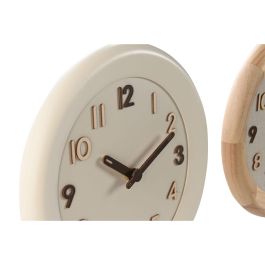 Reloj Pared Scandi DKD Home Decor Natural Beige 5 x 30 x 30 cm (2 Unidades) Reloj Pared Scandi DKD Home Decor Natural Beige 5 x 30 x 30 cm (2 Unidades)