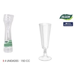Set de 4 copas de cava Algon, 150 cc, pie transparente (24 Cajas) Precio: 19.49999942. SKU: B15BWWPJKM
