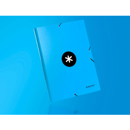 Antartik Carpeta Tres Solapas Cierre Gomas Cartón Forrado A4 Azul