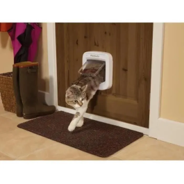 Petsafe Staywell Chatiere para Gatos y Perros Pequeños con Chip, Puerta de 4 Vías y Doble Bloqueo