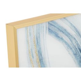 DKD Home Decor Cuadro Moderno Azul Dorado 2.5 x 120 x 80 cm Cristal y Aluminio (2 Unidades)
