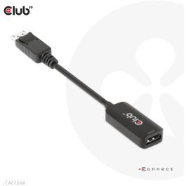 Club3D Adaptador DisplayPort 1.4 a HDMI HDR 8K60Hz / 4K120Hz Activo - Conector Macho a Hembra - 0.21m