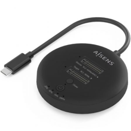 Aisens ASDS-2M2N05-BK Docking Doble Bahía M.2 NVMe USB 3.2 Gen2x2 20Gbps para Clonar SSDs y Backup