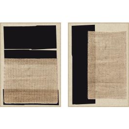 DKD Home Decor Cuadro Moderno Decorativo de Pared Liana PS Marrón Negro 143x103x4.5cm Pack 2 Unidades