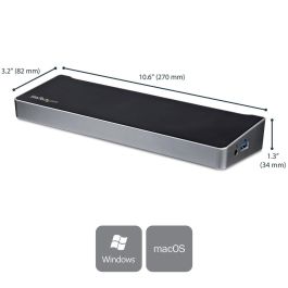 StarTech.com Docking Station 13 en 1 USB-C 4K Triple Monitor para Portátiles, con Carga 60W y Múltiples Puertos
