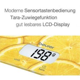 BÁSCULA DE COCINA BEURER KS-19 LEMON - HASTA 5KG - PRECISIÓN 1G - BOTONES DE SENSOR - FUNCIÓN TARA