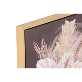 DKD Home Decor 3.5 x 70 x 50 cm Cuadro Moderno Multicolor (2 Unidades) Lienzo, PS Chica Flores Hecho a Mano