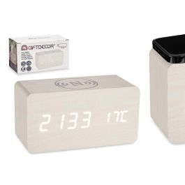 Reloj con Alarma, Cargador USB, Movimiento y Temperatura - Blanco Giftdecor 15x7.5x7 cm (12 Unidades) Precio: 190.89000051. SKU: S3611237