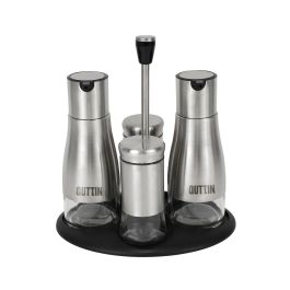 Quttin Set de 4 Dispensadores de Acero Inoxidable con Soporte (8 Unidades)