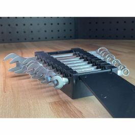 KS TOOLS 922.0043 Juego de Llaves Combinadas Métricas de Boca con Trinquete, 9 Piezas, 8-19 mm, Ángulo Horquilla Ojo 15°