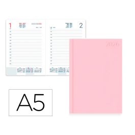 Liderpapel Agenda Corfu A5 2026 Día Página Encuadernada Rosa Papel 60gr FSC Precio: 5.3603. SKU: B1JVD3D52E
