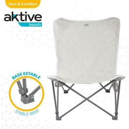 Silla Plegable para Camping Aktive Beige 78 x 90 x 76 cm (4 Unidades)