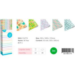 Papel de Regalo Europrice Multicolor Rollo 1 x 3 m (50 Unidades) Precio: 62.50000053. SKU: B1HBF8HH63