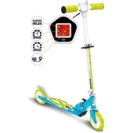 Control Skids Patín Plegable Scooter con Velocímetro y Luz de Fondo, ABEC 5, Altura Ajustable para Niños Azul