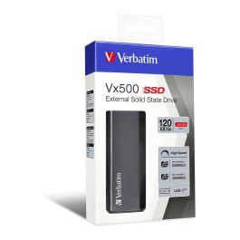 Verbatim Vx500 - SSD Externo USB 3.2 Gen 2 Tipo-C, 120 GB, Plata, Velocidad Lectura 500 MB/s