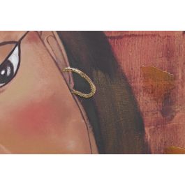 DKD Home Decor Cuadro Moderno Mujer Abstracto Naranja Negro Lienzo 3.5 x 90 x 60 cm (2 Unidades)