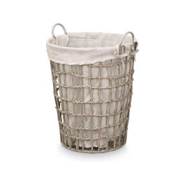 Cesto Redondo con Asas Gris Kipit - 45x58x43 cm, Tela y Plástico (6 Unidades) Cesto Redondo con Asas Gris Kipit - 45x58x43 cm, Tela y Plástico (6 Unidades)