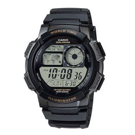 Reloj Unisex Casio WORLD TIME ILLUMINATOR - 5 ALARMS. 10 YEAR BATTERY Negro Gris (Ø 48 mm) Precio: 66.78999987. SKU: S7232020