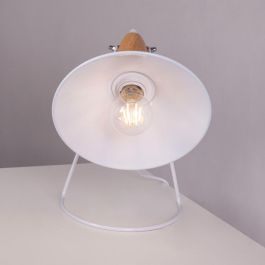 Lámpara de Mesa SKD-T1013, Metal y Madera, Diseño Moderno, Interruptor Cable, compatible Bombilla LED E27 para Salón Dormitorio Oficina.