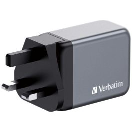 Verbatim Gnc-65 Cargador de Pared GAN 65W con 1 Puerto USB-A 3.0 y 2 Puertos USB-C 3.0