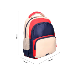 Liderpapel Mochila Escolar Multibolsillo Infantil Azul Marino Rojo Beige 350x110x270 mm