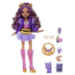 Mattel Muñeca Monster High Clawdeen Wolf Jhk30 con 7 Accesorios y Lobo Crescent +4 Años