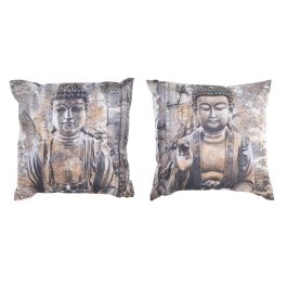DKD Home Decor Cojín Oriental Buda Marrón de Poliéster, 45x45 cm, Juego de 4 con Cremallera Precio: 30.19434. SKU: B15RVCNA86