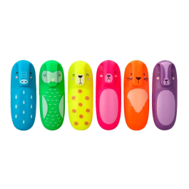 Imaginovo Rotulador fluorescente Safari Glow Neon Animales y Clip Caja de 6 Unidades Surtidas