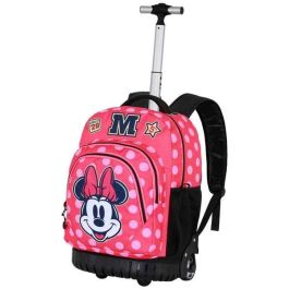 Karactermania Mochila Trolley GTS FAN Minnie Mouse Class, Infantil, 47x32x25cm, Rosa, Poliéster, 2 Ruedas, Tirador Telescópico