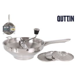 Quttin Pasapuré de Acero con 3 Discos, 24 cm (6 Unidades)
