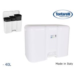 Cubo Basura Triple con Tapa 40L Patty Blanco - Tontarelli (4 Unidades) Precio: 124.95000023. SKU: B14SF7FVD5