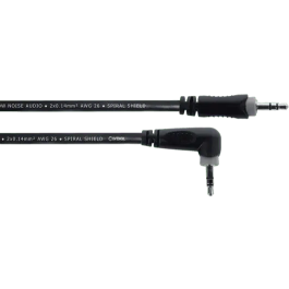 Cordial Cable de Audio Minijack Estéreo Recto/Acodado 50 Cm