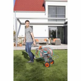 Gardena 100 Enrollador de Manguera de Jardín Metálico con Ruedas, para Mangueras de hasta 100 metros y 13 mm de Diámetro