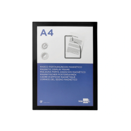 Liderpapel Marco Porta Anuncios Magnético DIN A4 Negro Adhesivo Removible