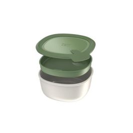 Berghoff 3950221 Conjunto Ensaladera Picnic con Cubiertos Acero Inox y Recipiente para Salsas, Apta Congelador, Microondas y Lavavajillas, Ideal para Llevar al Trabajo