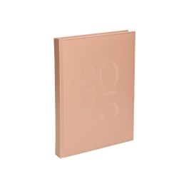 Agenda Encuadernada Liderpapel Creta 170x240 mm 2025 Dia Pagina Color Rosa Nude Papel 70 gr