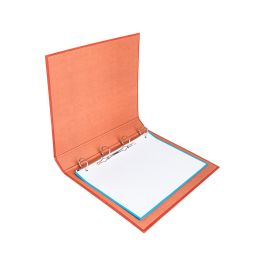 Carpeta De 4 Anillas 25 mm Mixtas Liderpapel Folio Carton Cuero Forrado Compresor Plastico