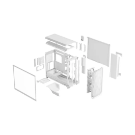 Fractal Design Meshify 3 XL Ambience Pro RGB White TG Light Tint - Caja de PC Blanca con Panel de Vidrio Templado e Iluminación