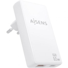 Aisens ASCH-65W2P076-W Cargador de Pared GaN 65W USB-C PD QC4.0 USB-A QC3.0 Blanco Precio: 19.1906. SKU: B159WANQJ3