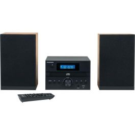 Microsistema Bluetooth - THOMSON - Madera/Negro - Radio FM/CD/MP3/USB, 20W RMS, Sintonizador FM RDS, Toma de auriculares, Mando a distancia, Fuente de alimentación. 230V