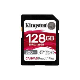Kingston SDR2/128GB Canvas React Plus 128 GB SD UHS-II Clase 10 U3 V90, Lectura 300MB/s, Escritura 260MB/s